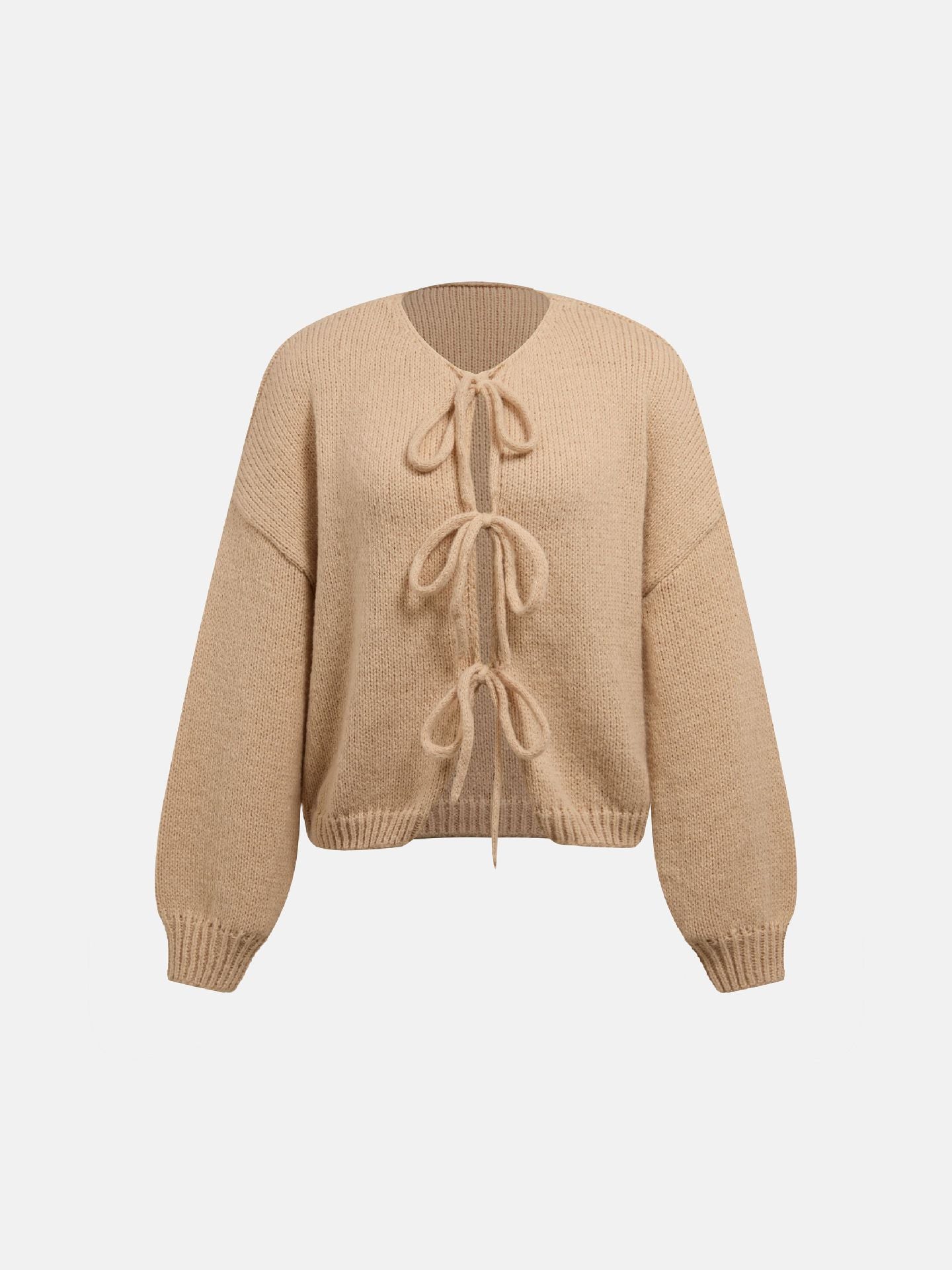 Leana - Strick Cardigan mit Schleifen