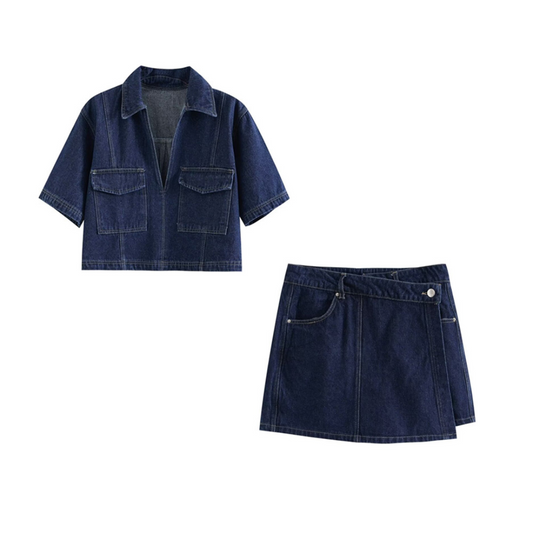 Blue Leandro Set – Stilvoller Denim-Look für jeden Anlass