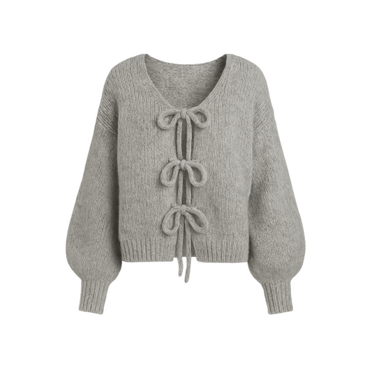 Leana - Strick Cardigan mit Schleifen
