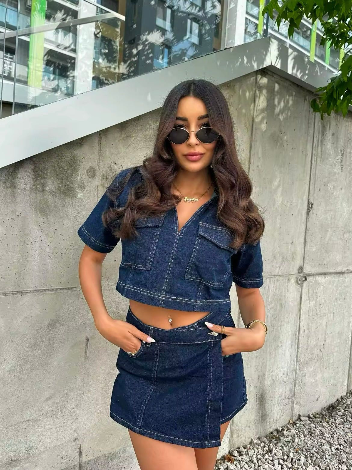 Blue Leandro Set – Stilvoller Denim-Look für jeden Anlass