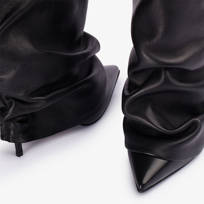 Velour Noir High Boots