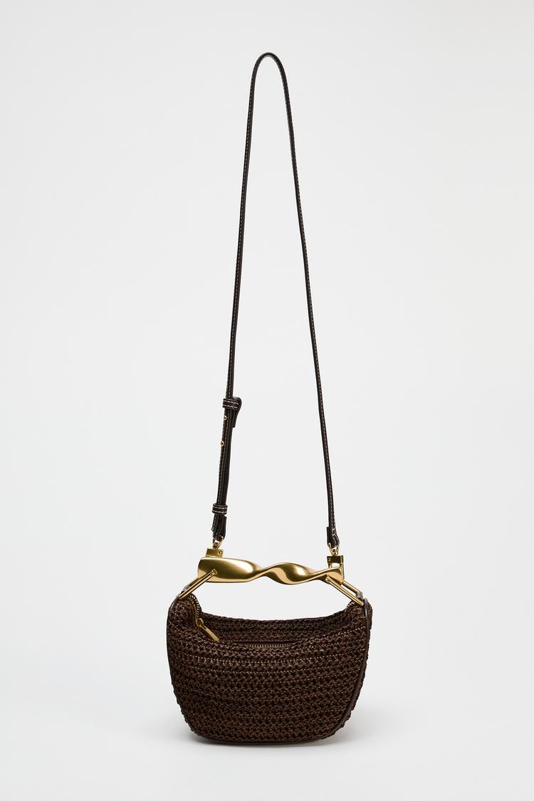 Solara Straw Halfmoon Bag