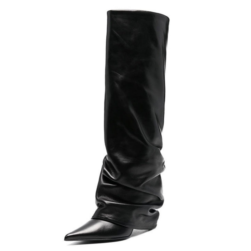 Velour Noir High Boots