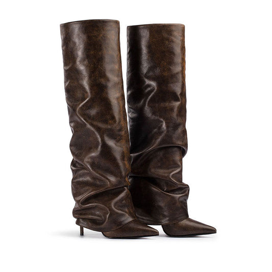 Velour Noir High Boots