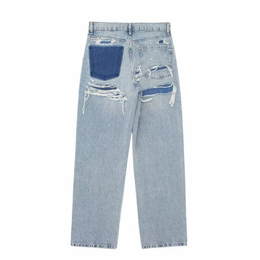 Vintage Patchwork - High-Waist Jeans