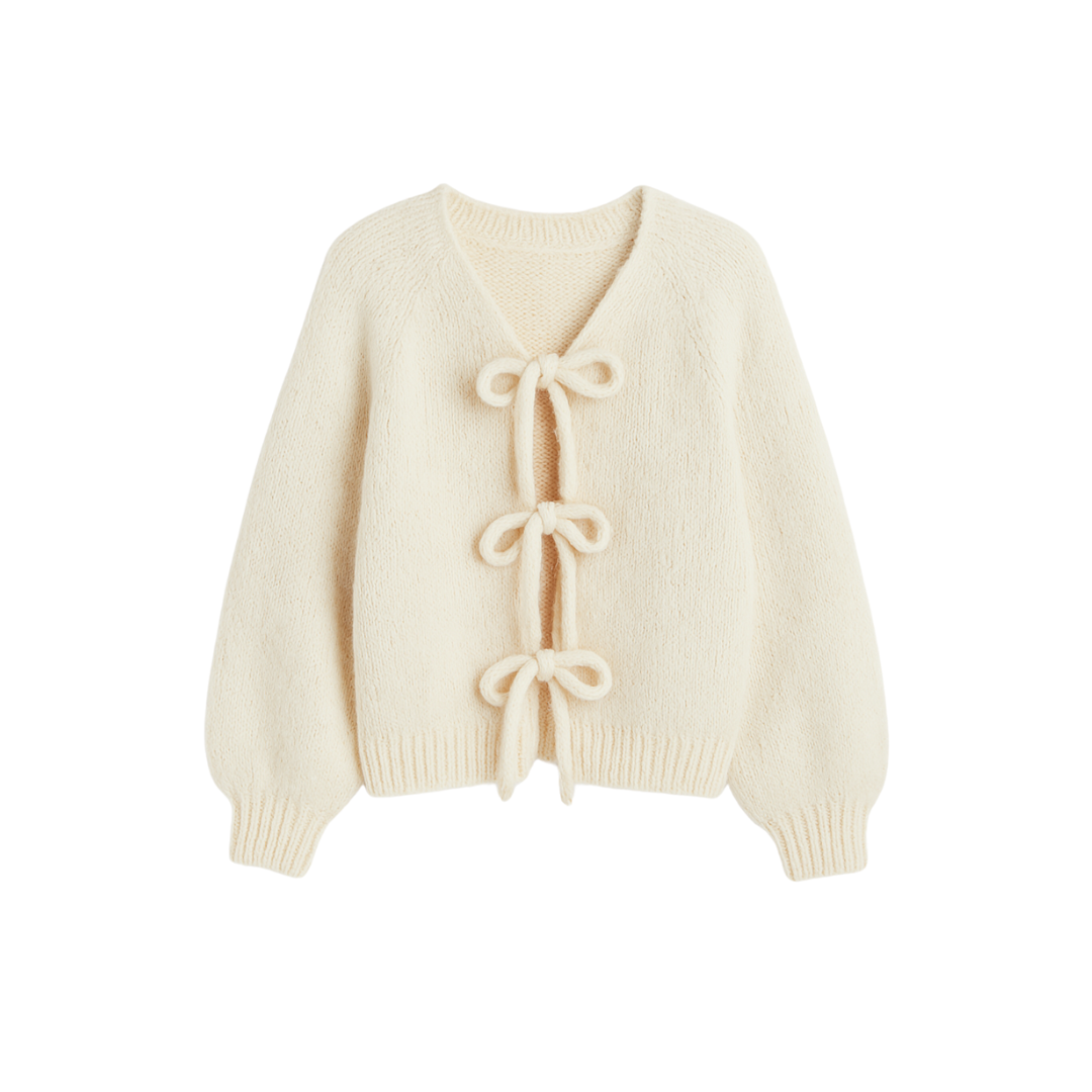 Leana - Strick Cardigan mit Schleifen