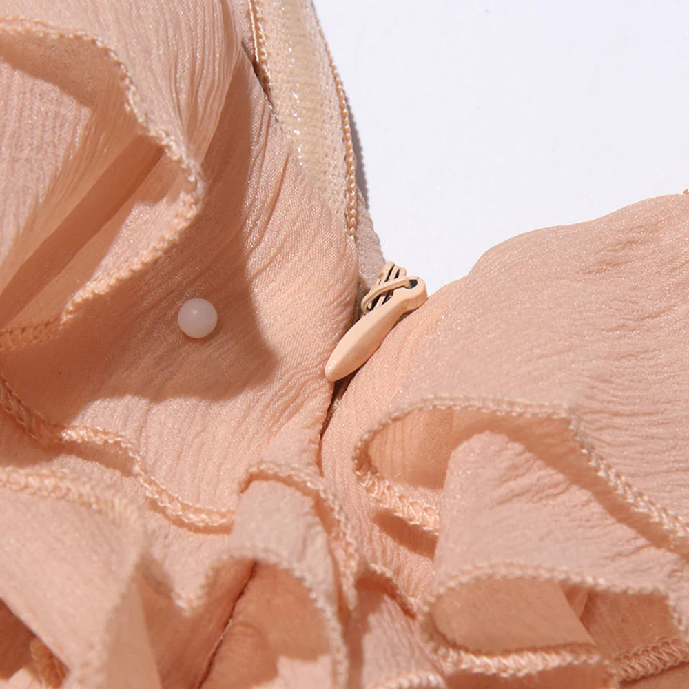 One-Shoulder Mini Dress – Soft Rose