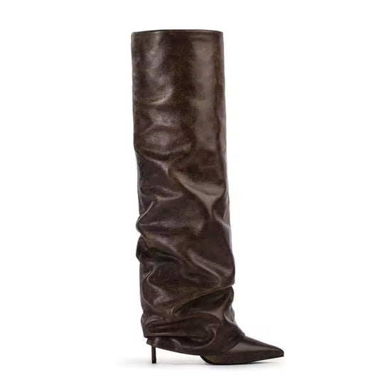 Velour Noir High Boots